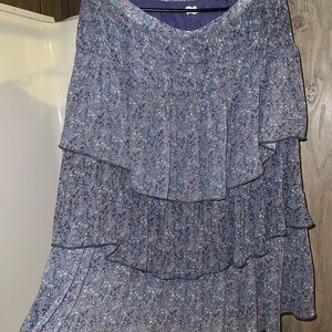 Kori Blue Floral Midi Skirt